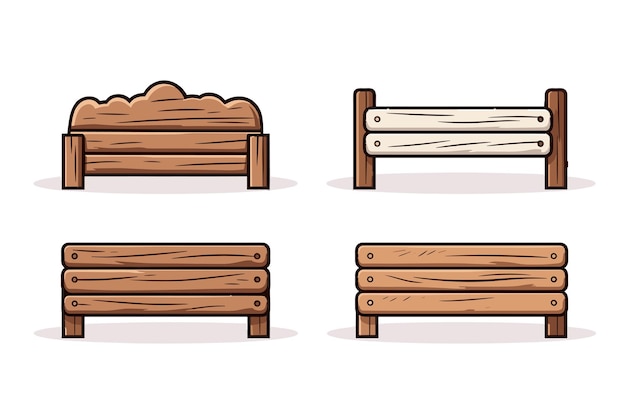 Ilustración vectorial de signos de madera
