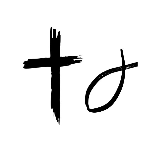 Ilustración vectorial de signos religiosos cruzados dibujados a mano por Grunge