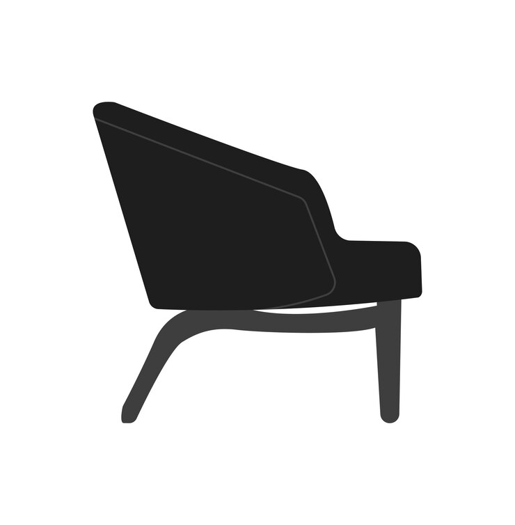 Ilustración vectorial de silla aislada moderna con un diseño minimalista elegante