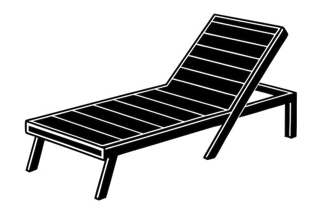 Ilustración vectorial de sillas de descanso junto a la piscina