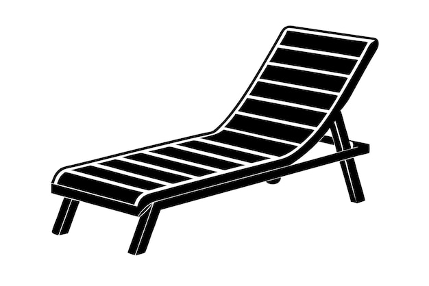 Ilustración vectorial de sillas de descanso junto a la piscina