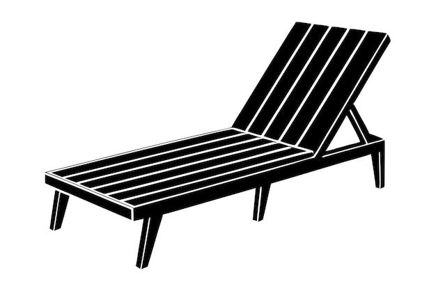 Ilustración vectorial de sillas de descanso junto a la piscina