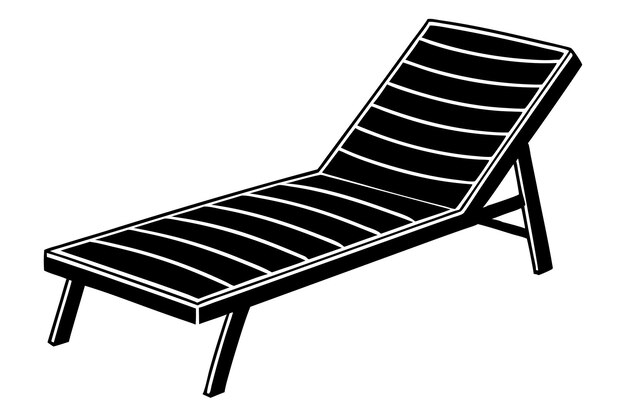 Ilustración vectorial de sillas de descanso junto a la piscina