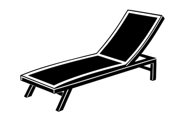 Ilustración vectorial de sillas de descanso junto a la piscina