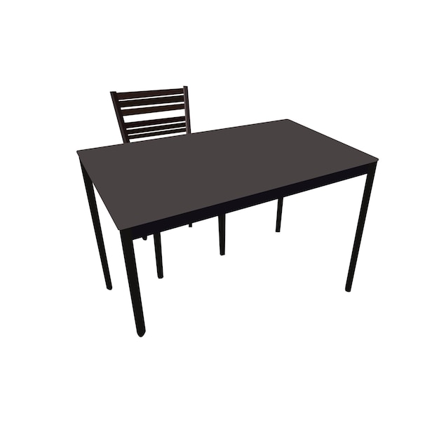 Ilustración vectorial de sillas de mesa