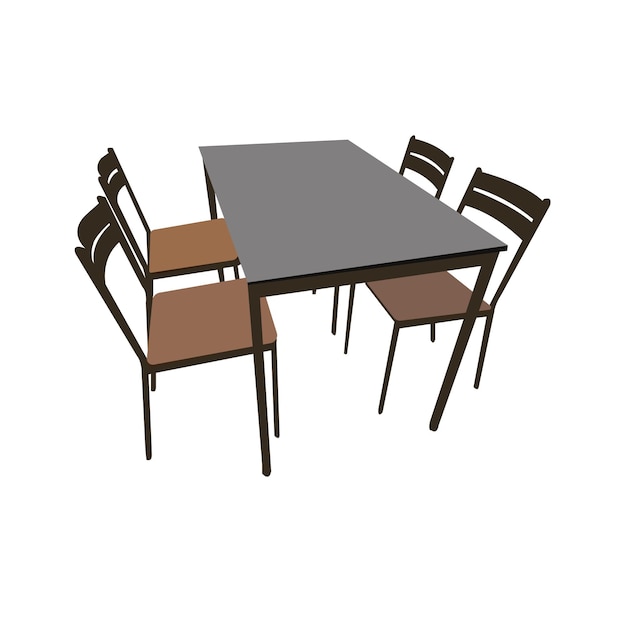 Ilustración vectorial de sillas de mesa