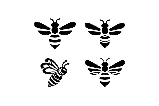 Ilustración vectorial de la silueta de una abeja