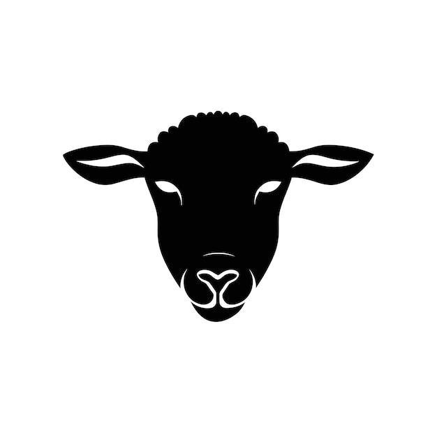 Ilustración vectorial de la silueta agresiva de las ovejas