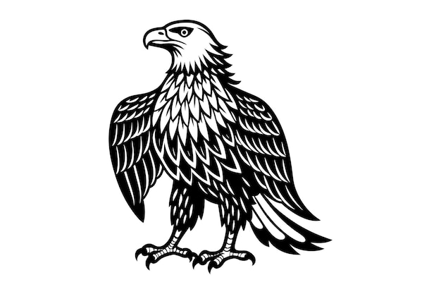Ilustración vectorial de silueta de águila artes de diseño