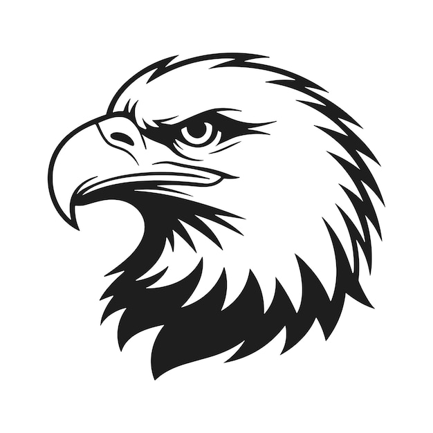 Ilustración vectorial de la silueta del águila calva majestuosa para el Día de la Memoria de los Estados Unidos