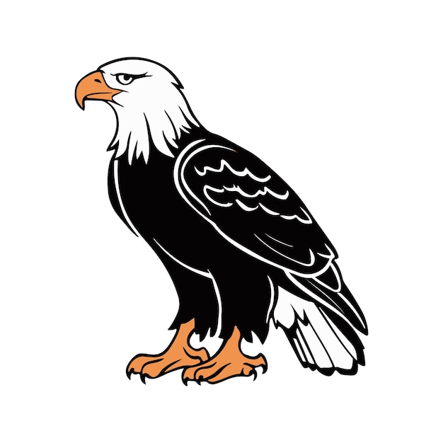 Ilustración vectorial de la silueta de un águila Icono de águila