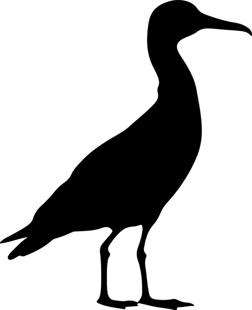 Ilustración vectorial de silueta de albatros Con fondo blanco
