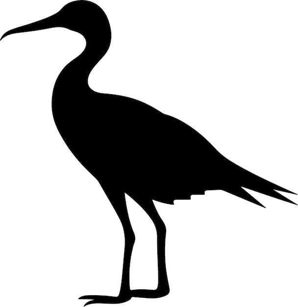 Ilustración vectorial de silueta de albatros Con fondo blanco