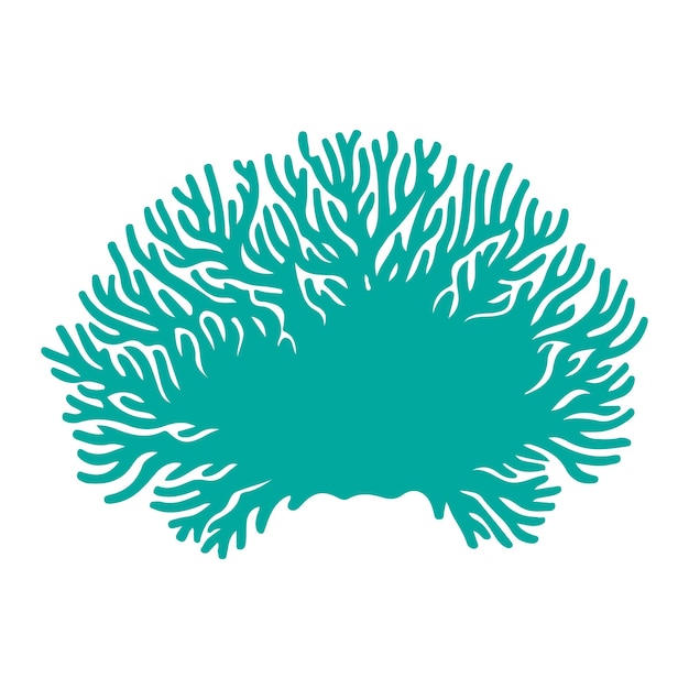 Ilustración vectorial de la silueta de las algas marinas de coral