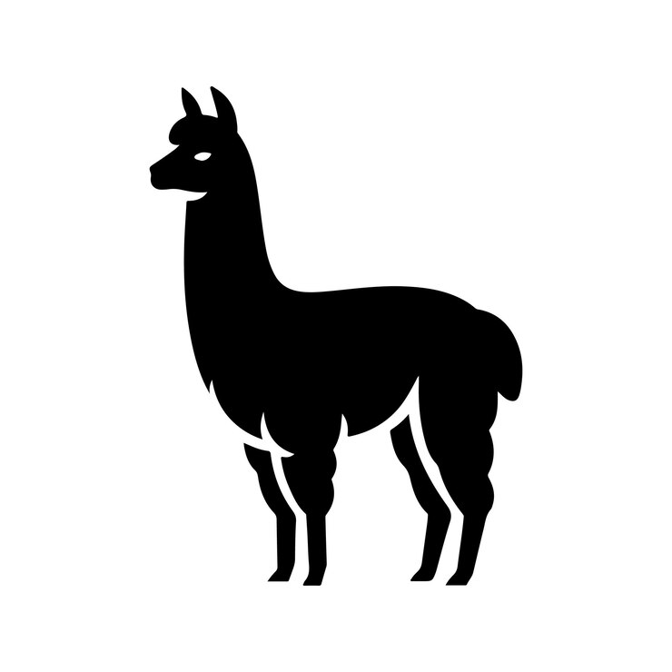Vector ilustración vectorial de la silueta de la alpaca