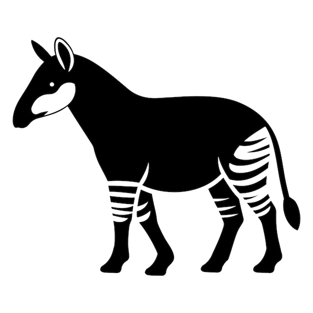 Ilustración vectorial de la silueta de un animal okapi