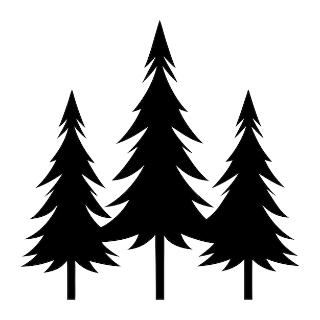 Ilustración vectorial de la silueta del árbol de la colección