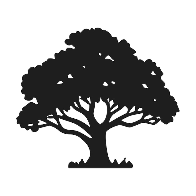Ilustración vectorial de silueta de árbol elegante Naturaleza y diseño ecológico
