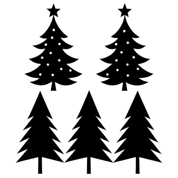 Ilustración vectorial de la silueta del árbol de Navidad