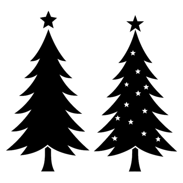 Ilustración vectorial de la silueta del árbol de Navidad