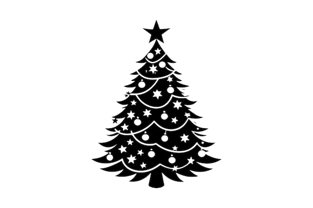 Ilustración vectorial de la silueta del árbol de Navidad