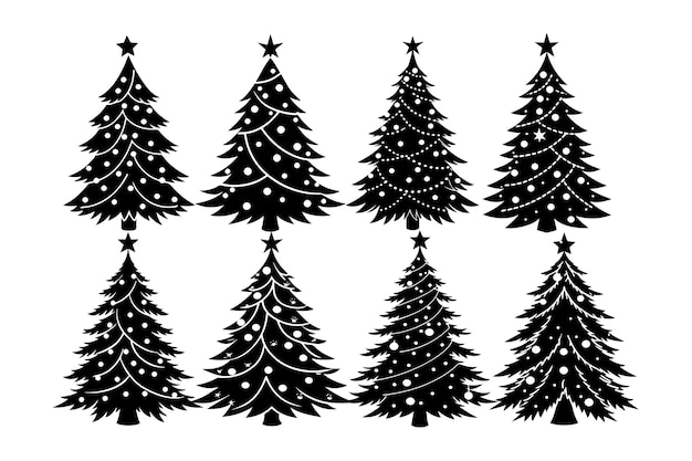 Ilustración vectorial de la silueta del árbol de Navidad