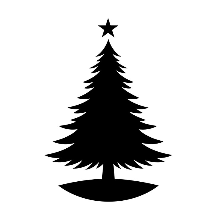 Ilustración vectorial de la silueta del árbol de Navidad