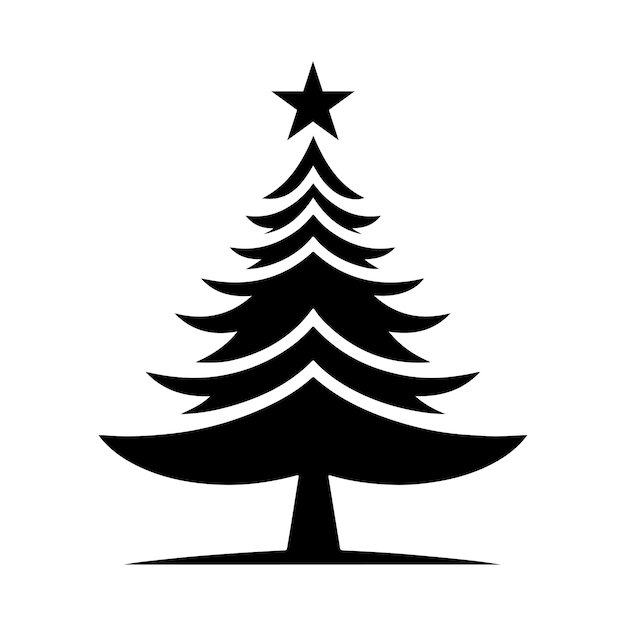 Ilustración vectorial de la silueta del árbol de Navidad