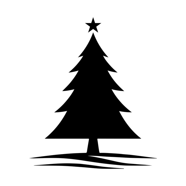 Ilustración vectorial de la silueta del árbol de Navidad