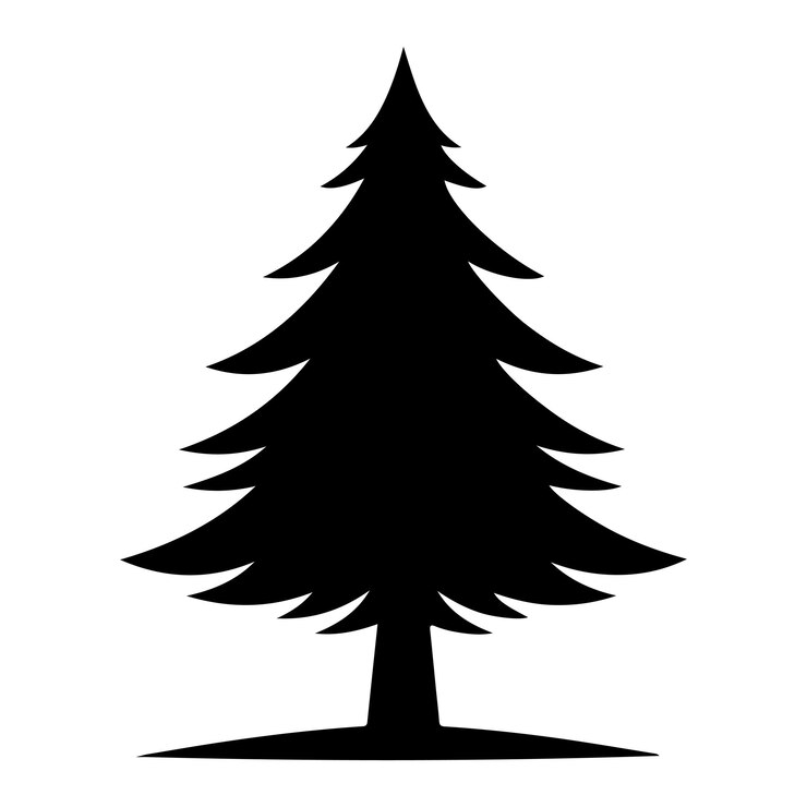 Ilustración vectorial de la silueta del árbol de Navidad