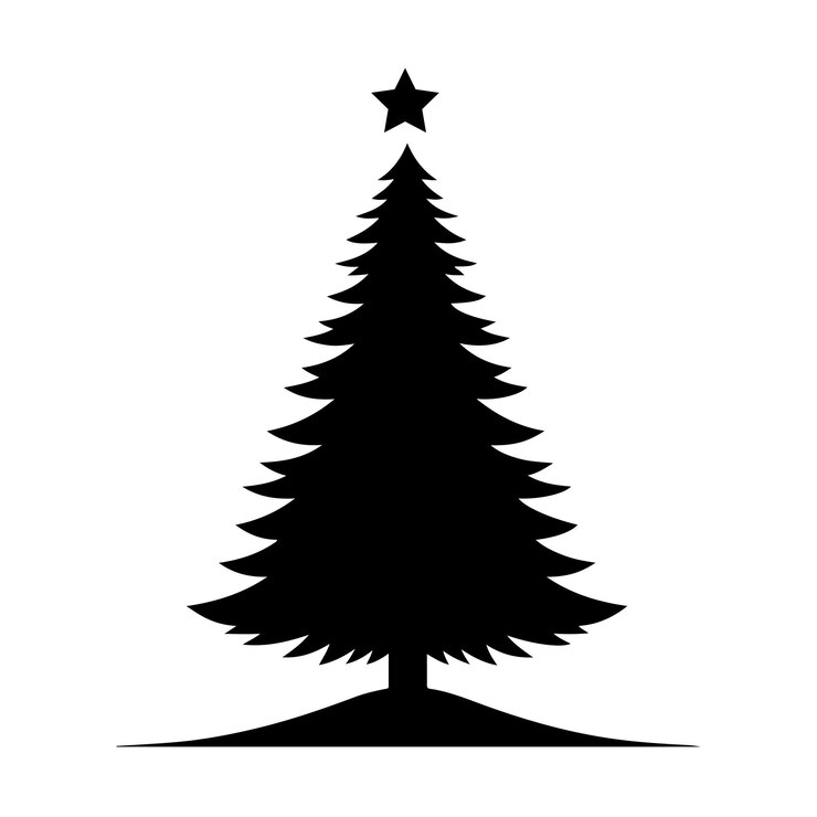 Ilustración vectorial de la silueta del árbol de Navidad