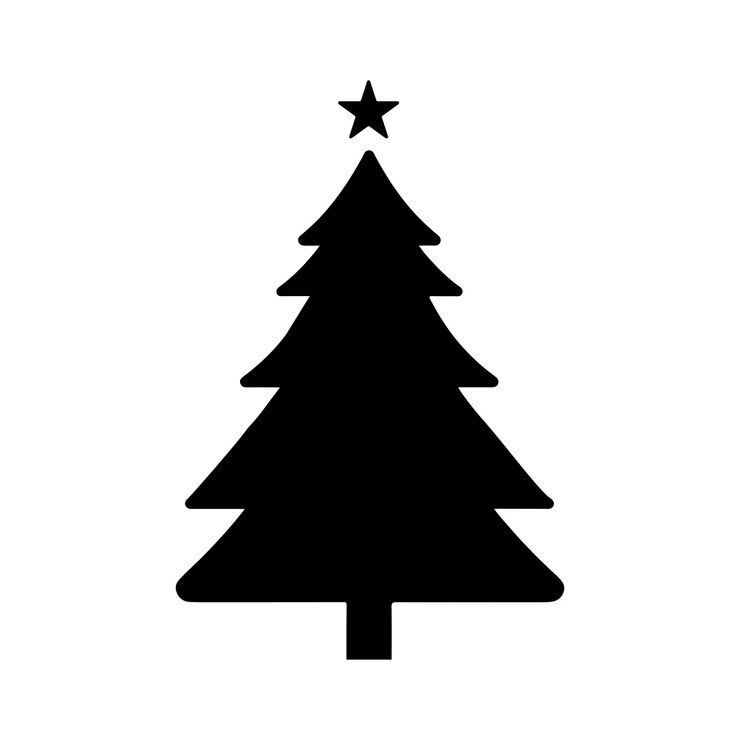 Ilustración vectorial de la silueta del árbol de Navidad