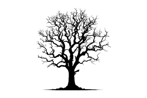Ilustración vectorial de la silueta de un árbol