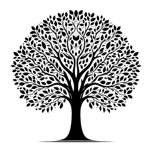 Ilustración vectorial de la silueta del árbol