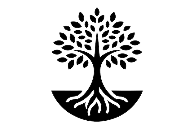 Ilustración vectorial de la silueta de un árbol