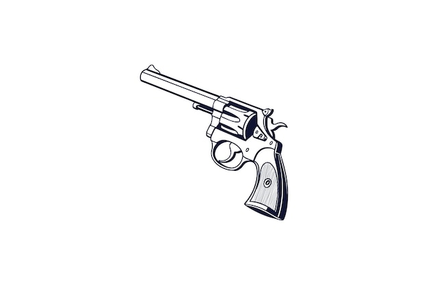 Ilustración vectorial de silueta de arma en fondo blanco