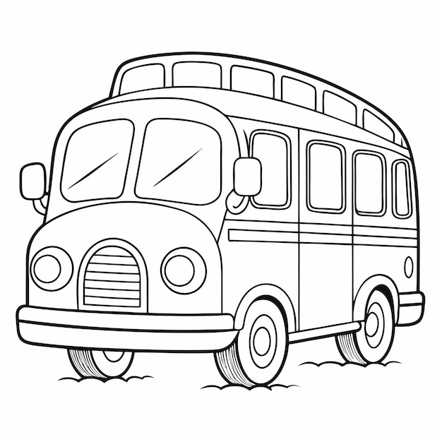 Ilustración vectorial de la silueta del autobús