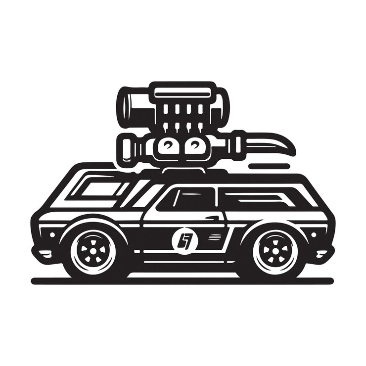 Ilustración vectorial de la silueta del automóvil