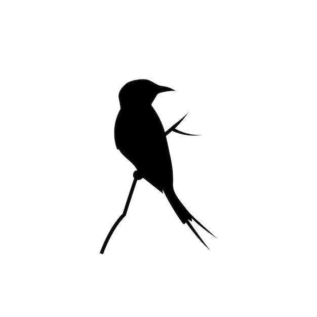Ilustración vectorial de la silueta de las aves