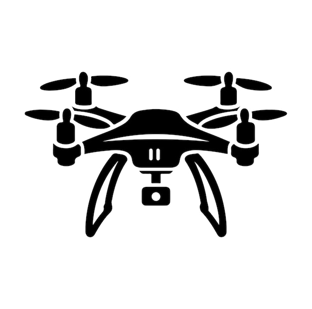 Ilustración vectorial de la silueta de un avión no tripulado