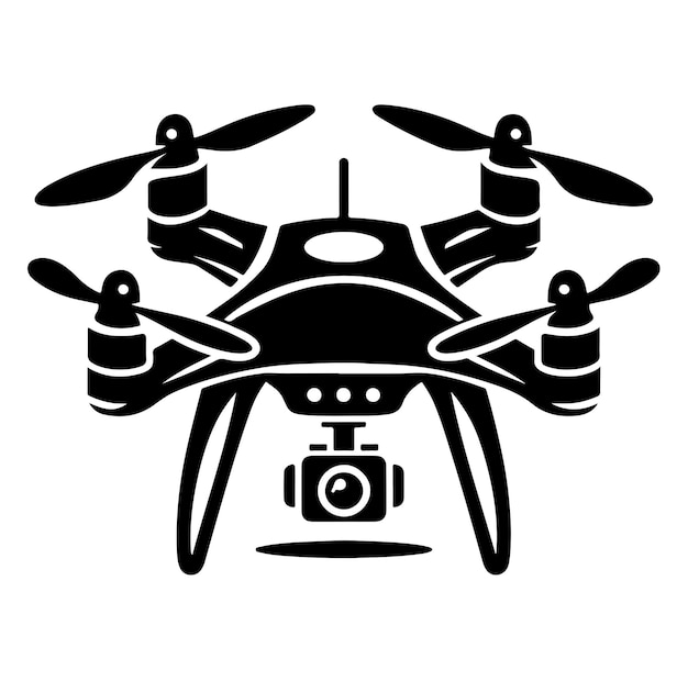 Ilustración vectorial de la silueta de un avión no tripulado