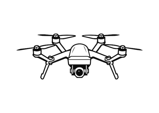 Ilustración vectorial de la silueta de un avión no tripulado