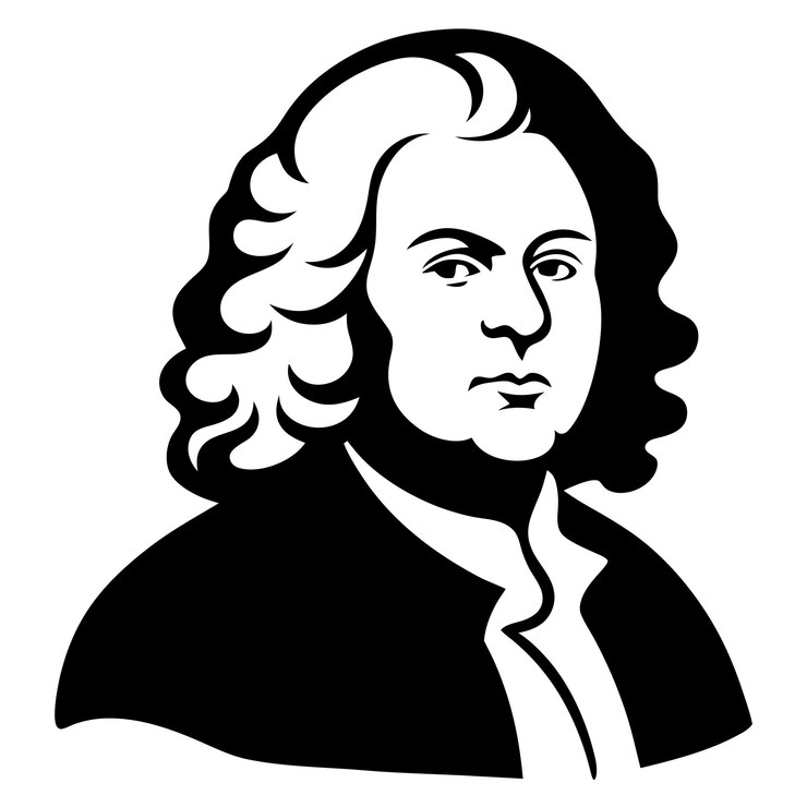 Vector ilustración vectorial de la silueta de bach
