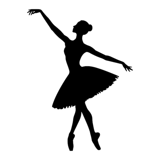 Ilustración vectorial de la silueta de una bailarina de ballet