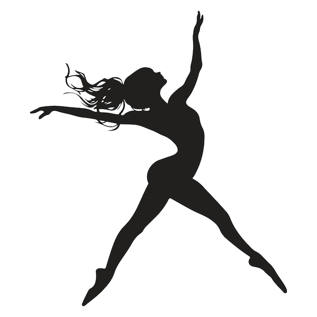Ilustración vectorial de la silueta de una bailarina de ballet