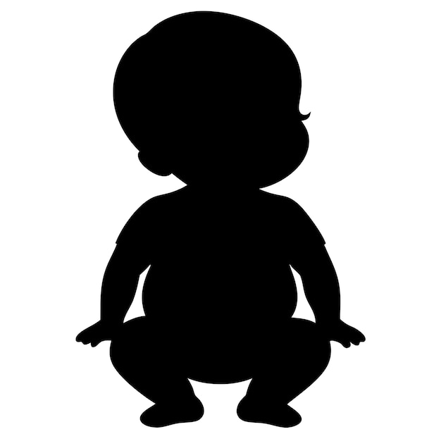 Ilustración vectorial de la silueta del bebé