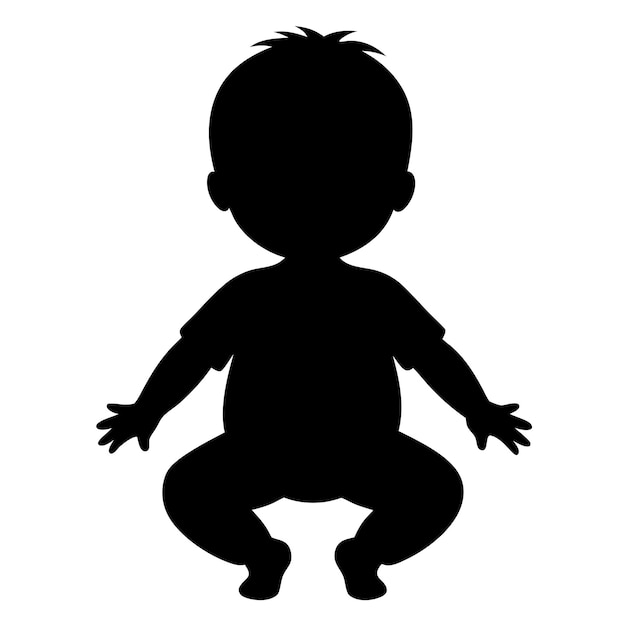 Ilustración vectorial de la silueta del bebé