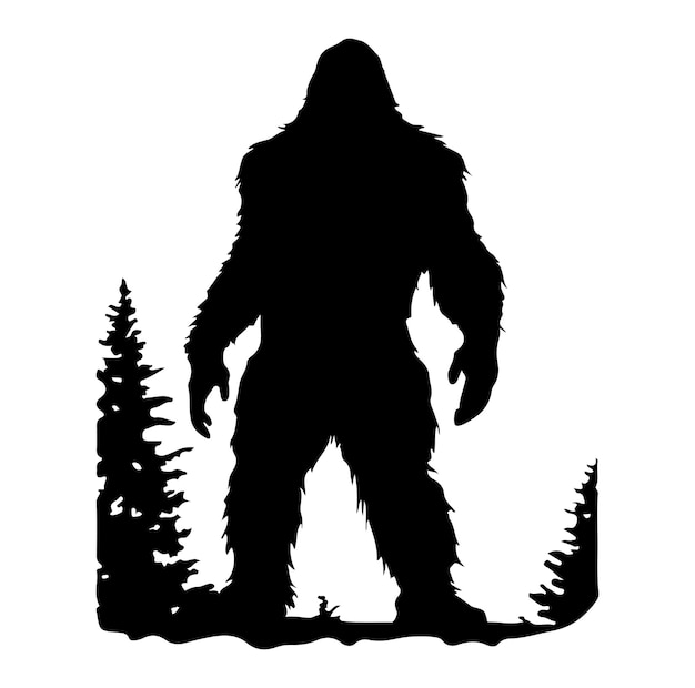 Vector ilustración vectorial de la silueta de bigfoot