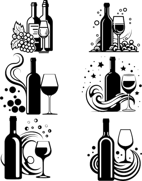 Vector ilustración vectorial de la silueta de una botella de vino