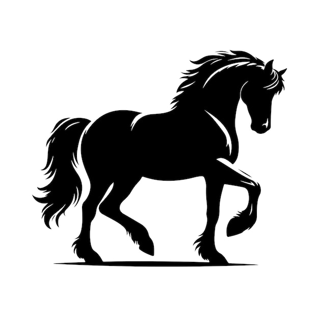 Vector ilustración vectorial de la silueta del caballo